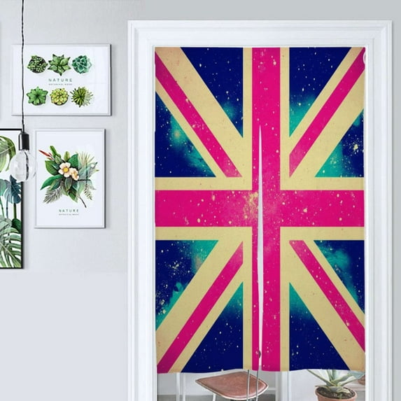 Colorful Grunge Union Jack Door Curtain Nordic Living Room DoorCurtain Porch Partition Curtain Kitchen Rative Half Curtain