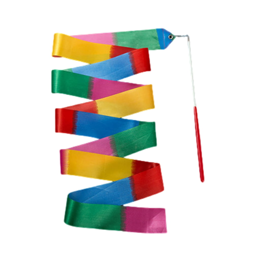 Fiddling Ribbon Colorful Gym Ribbon with Twirling Rod, Ribbon Wand for Artistic Dancing ...