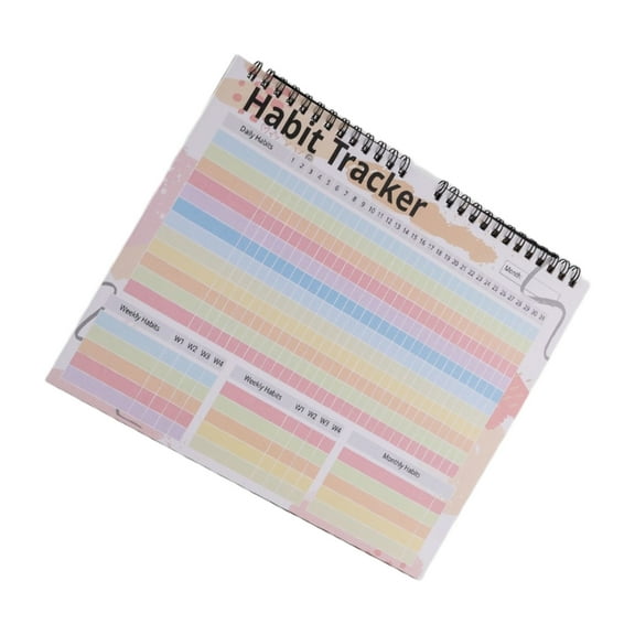 Colorful Habits Trackers Calendar Life Planner with Binding for Personal Growth