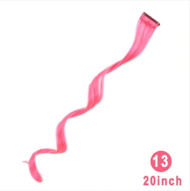 Colorful Hair Extensions Curly One Clip in Synthetic Long Hairpiece For Girls Women Kid Multi-colors Party Highlights Wig Piece