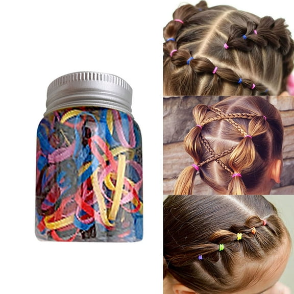 Colorful Hair Ties for Girls - Multicolor Small Hair Elastics No-Crease Ponytail Holder for and Toddlers