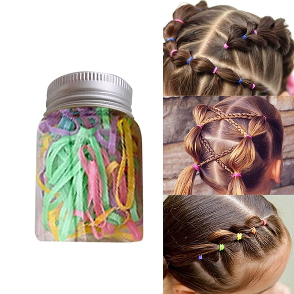 Colorful Hair Ties for Girls - Multicolor Small Hair Elastics No Crease Ponytail Holders for Toddlers and Baby Girls
