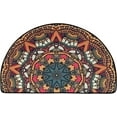 thumbnail image 1 of Colorful Half Circle Doormat Boho BathMat Semi Round Non-Slip Bathroom Rugs Floor Mat Linen Half Sun and Moon Rug Bohemian Decor Bath Door Semicircle Mats, 1 of 7