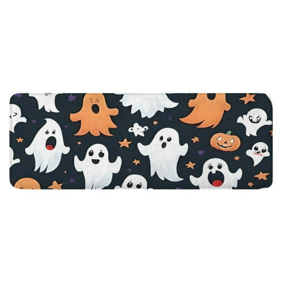 Colorful Halloween Ghosts Pattern Kitchen Rug Mat,Kitchen Runner Rugs Non Skid Washable,Decorative Kitchen Floor Mats for Kitchen,Sink,Laundry,17"x47.2"
