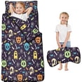 thumbnail image 1 of Colorful Halloween Ghosts Skulls and Pumpkins Toddler Nap Mats for Kids Preschool,50"x20" Sleeping Mat Bag or Kids,Toddler Sleeping Bag,Toddler Nap Mat or Daycare, 1 of 6