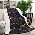 thumbnail image 1 of Colorful Halloween Icons Pattern Blanket,Comfortable Soft Lamb Wool Throw Blanket,All Season,Warm Lightweight Blankets for Sofa Bed Couch Living Room Chair,40"x50", 1 of 4