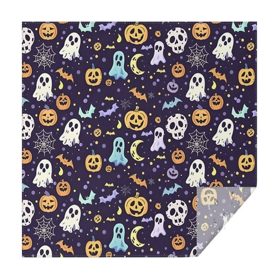 Colorful Halloween Pattern Square Tablecloth,Waterproof Square Table Cover,Wipeable Spillproof Washable Table Cover for Home Kitchen Party Decor 60"x60"(152x152cm)