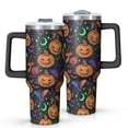 thumbnail image 1 of Colorful Halloween Pattern Tumbler with Handle and Lid,40oz Double Wall Vacuum Insulated Tumbler,Cups Gift for Women and Men, 1 of 7