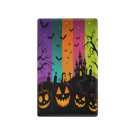 Colorful Halloween Pumpkin Night Decorative Wall Plate, Flame Retardant PC Plastic Light Switch & Outlet Cover with Mounting Screws Fits Blank Unused Outlet