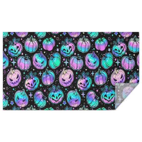Colorful Halloween Pumpkins Pattern Rectangle Tablecloth 60"x102",Waterproof Polyester Rectangle Table Cloth, Wipeable Spillproof Polyester Tablecloth for Dining, Camping, Indoor and Outdoor