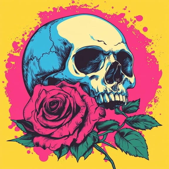 Colorful Halloween Skull Skeleton DIY 5D Diamond Art Painting by Number Kits for Adults Paint with Full Drill Round Diamond Gems Painting Art Craft for Home Wall Decoration 13.8x13.8in(2)