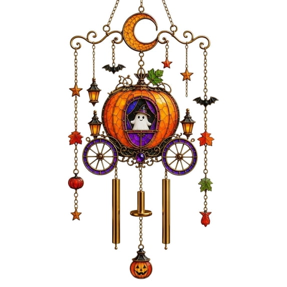 Colorful Halloween Wind Chime Hanging Decor, Indoor Outdoor Porch Garden Festive Seasonal Ornament