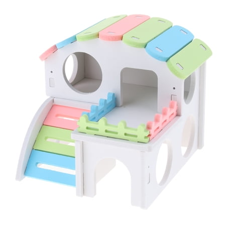 Colorful Hamster Hideout House, Gerbil Villa Living Hut Cabin for Syrian Hamster, Dwarf Hamster, Chinchilla, Mouse, Gerbil and Small Animals