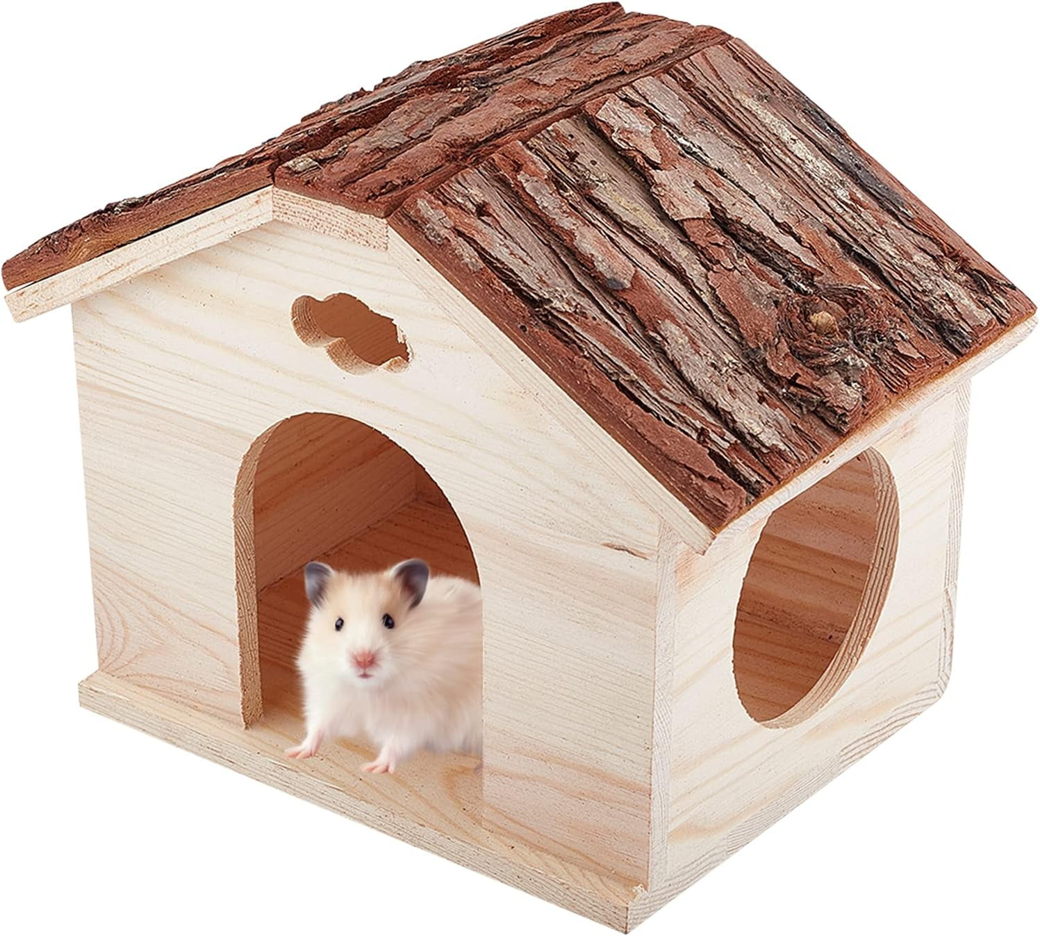 Colorful Hamster Wooden House Larger Size and Comfortable Wood House Hideout Cage Toy foeHamster Wooden Hideout for Hamster Chinchilla Cavy