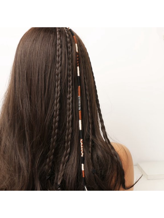 Colorful Hand-Braided Bohemian Hair Dreadlocks & Clips Set for Women Unique Festival Hairstyle Accessories Compatible with Thick Hair, Curly Hair, and Natural Hair