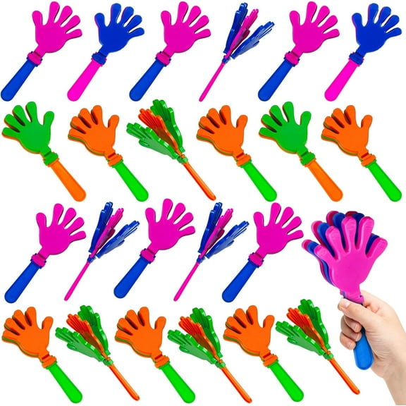 Colorful Hand Clappers - 24 Pack - 7" Noisemakers for Ultimate Party Fun - Sporting Spectacles, Birthday Extravaganzas, and Graduation Celebrations