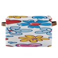 thumbnail image 1 of Colorful Hand Drawn Hearts Flowers Square Storage Bins with Handles Collapsible Containing Box 1 Pack, 1 of 9