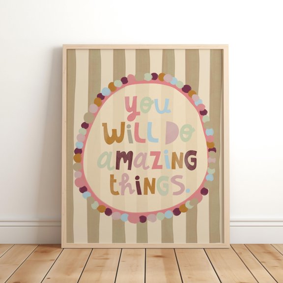Colorful Hand Drawn Print, Gender Neutral Nursery Wall Art, Muted Brown Shades Poster, Poster Only