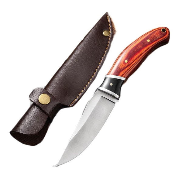 Colorful Handle Knife for BBQ, Fishing, Outdoor, Fruit and Meat Cutting - Includes Knife Sheath - Suitable for Men and Women 7.28 Inch