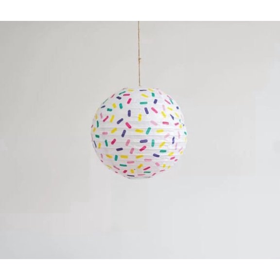 Colorful Handmade Paper Lanterns - 7 Pack Round Lanterns for Kids' Birthday, Ice Cream Party Decorations, Eco-Friendly & Reusable
