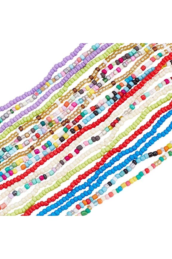Colorful Handmade Seed Waist Belly Chain 30.7-31.5 inch Multilayer Body Chain African Waist Beads Summer Jewelry Waist Chain Plastic Seed Belly Chain