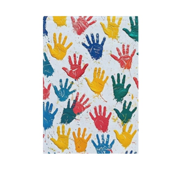Colorful Handprints Garden Flag Double Sided 12 x 18/28 x 40 Inch Yard Flag Home Outdoor Yard Patio Lawn Decor