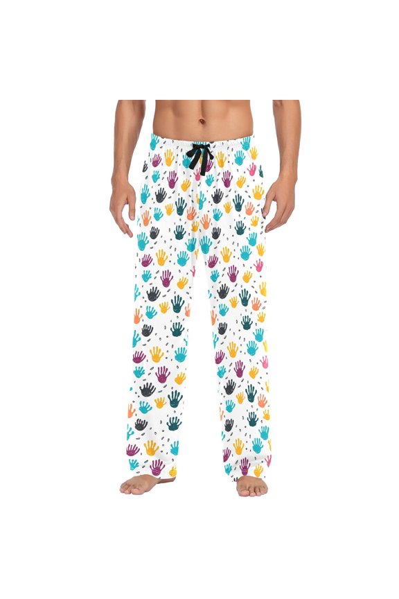 Colorful Hands joogoo Men's Pajama Pants Cotton Long Sleepwear Lounge Pants M