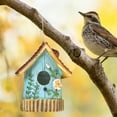 thumbnail image 1 of Colorful Birdhouse Hanging Resin Outdoor Decorative Bird Novelty Bird Hut for Garden Lovers Unique Nature, 1 of 5