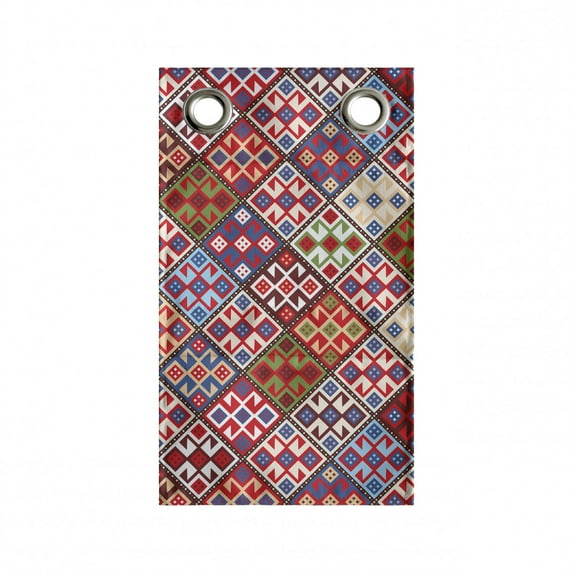 Colorful Hanging Pocket Organizer, Various Skewed Square Nomadic Rug Looking Seamless Pattern, Printed Polyester Storage Bag with Pockets, 9" x 16", Multicolor