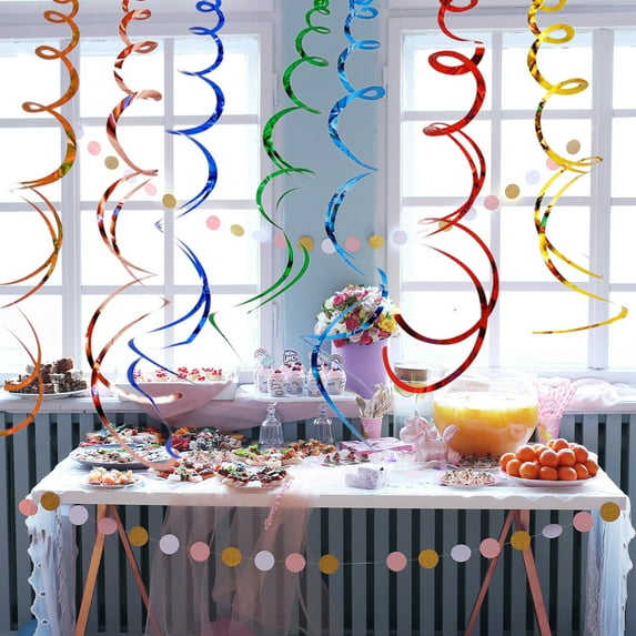 Hippie Bohemian Style Party Streamers | 12-Pack Colorful Foil Ribbon Decorations for Halloween Birthday Christmas & Festive Events