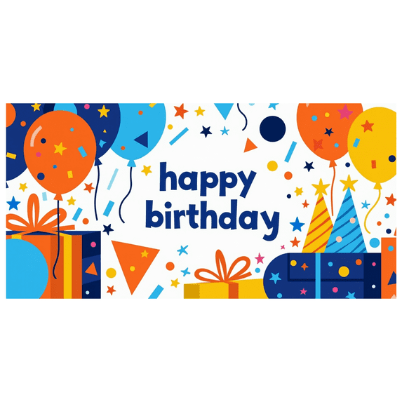 Colorful Happy Birthday Banner Background Decorations Backdrop Gifts Balloons Party Supplies Photography Props Celebration Decor