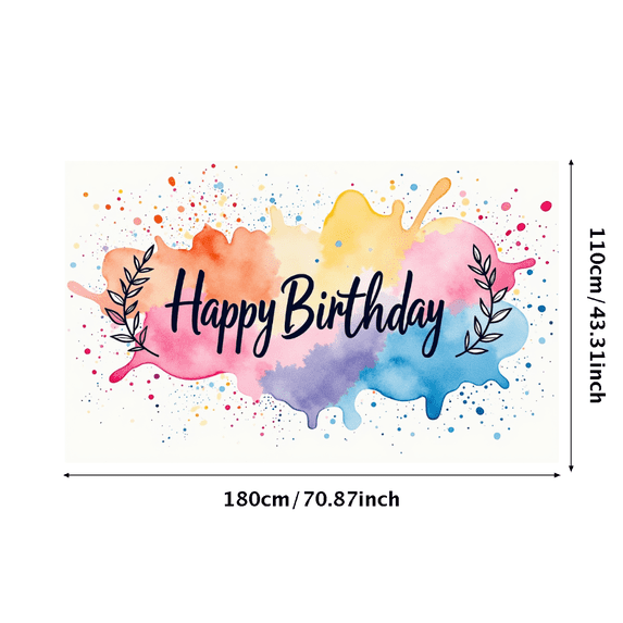 Colorful Happy Birthday Banner Background Decorations Backdrop Gifts Balloons Party Supplies Photography Props Celebration Decor