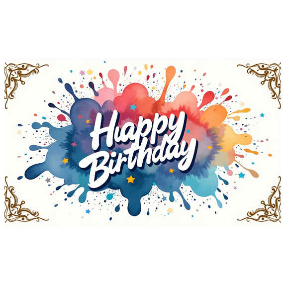 Colorful Happy Birthday Banner Background Decorations Backdrop Gifts Balloons Party Supplies Photography Props Celebration Decor