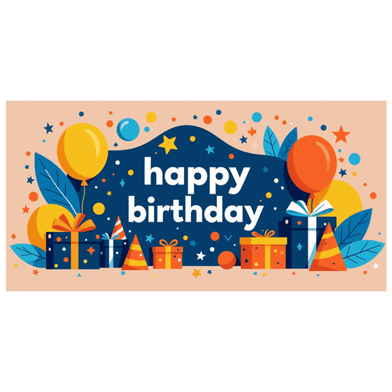 Colorful Happy Birthday Banner Background Decorations Backdrop Gifts Balloons Party Supplies Photography Props Celebration Decor