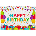 thumbnail image 1 of Colorful Happy Birthday Banner with Balloons Gifts and Confetti Background Party Decoration Backdrop Photography Props for Birthday Party Celebrations Decorations Event Supplies, 1 of 7