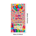 thumbnail image 1 of Colorful Happy Birthday Banner with Balloons Cake and Gifts Background Party Decoration for Birthday Party Photography Props Backdrop Supplies, 1 of 7