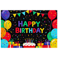 thumbnail image 1 of Colorful Happy Birthday Banner with Balloons Gifts and Cake Background Backdrop Party Decors for Birthday Party Celebrations Photography Props, 1 of 7