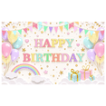 thumbnail image 1 of Colorful Happy Birthday Decorative Banner Neon Children Party Background for Birthday Celebration Kids Event Indoor Decoration, 1 of 8