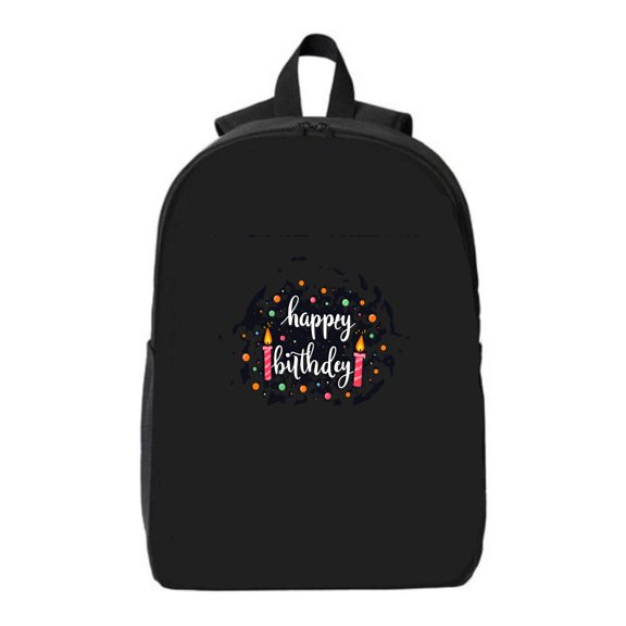 Colorful ' Happy Birthday ' Design Laptop Backpack - Fits 15 " Laptop & iPad Zipper Closure Perfect for Celebrations