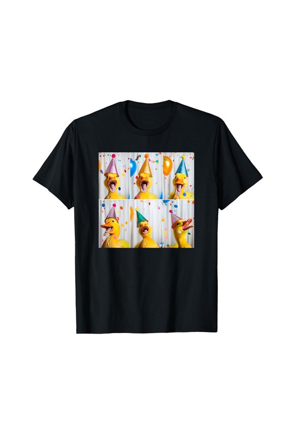 Colorful Happy Duck Face Farmyard T-Shirt for Fun Birthday Celebrations