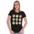 thumbnail image 1 of Colorful Happy Face Smile Eyes Womens Slim Fit Graphic Tee Brisco Brands S, 1 of 5
