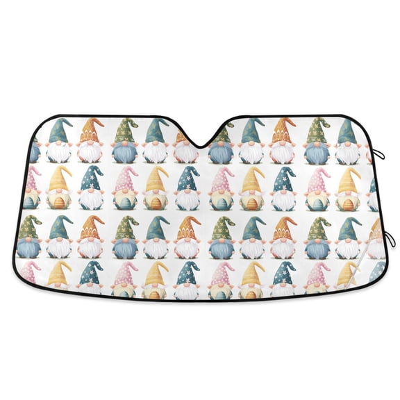Colorful Hat Dwarf Car Windshield Sun Shade Foldable Car Front Window Visor Heat and UV Protection 53x23.5