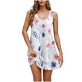 thumbnail image 1 of Colorful Hawaiian Tropical Beach Casual Dress for Women Fall Summer Sleeveless V Neck Floral Graphic Midi Knee High Loose Fit Dress Women 2025 Soft Comfy Clothes S, 1 of 1