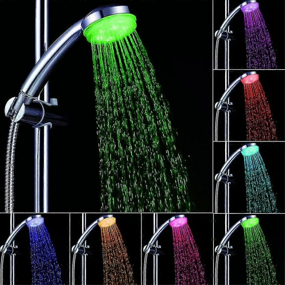 Colorful Head Home Bathroom 7 Colors Changing Led Shower Faucet Water Glow Light