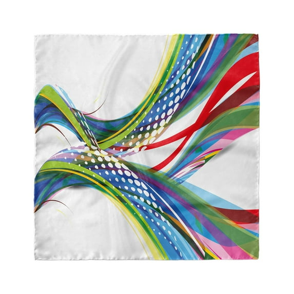 Colorful Head Scarf, Abstract Wave Ombre, Head Wrap, 3 Sizes, by Ambesonne