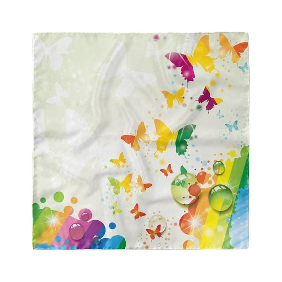 Colorful Head Scarf, Butterfly Festival Art, Head Wrap, 3 Sizes, by Ambesonne