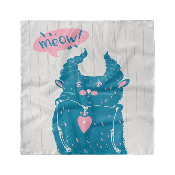 Colorful Head Scarf, Meow Cat Speech Bubble, Head Wrap, 3 Sizes, by Ambesonne
