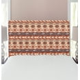 thumbnail image 1 of Colorful Headboard, Native Culture Geometric Motif Pattern, Upholstered Decorative Metal Bed Headboard with Memory Foam, Twin Size, Brown Cinnamon Orange, by Ambesonne, 1 of 4