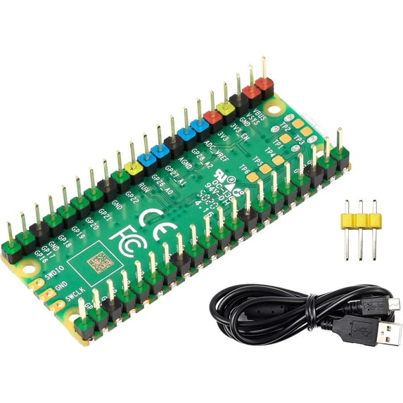 Colorful Header Pre-Soldered Pico,Pico with Pre-Soldered Color Header Microcontroller Development Board, Based on RP2040 Chip,Dual-Core ARM Cortex M0+ Processor