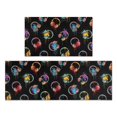 thumbnail image 1 of Colorful Headphone Black Pattern Anti Fatigue Kitchen Rugs Set Of 2, Non Slip Washable Decorative Floor Mats for Kitchen Sink Laundry, 17"x30" and 17"x47", 1 of 5